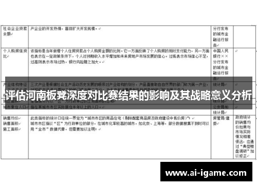 评估河南板凳深度对比赛结果的影响及其战略意义分析